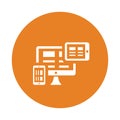 Responsive, adaptive, design icon. Orange vector design