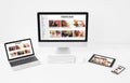 Responsive and/or adaptive web design on different screen sizes Royalty Free Stock Photo