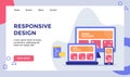 Responsive design concept campaign for web website home homepage landing page template banner with flat style.
