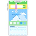 Responsive design creation on mobile icon vector