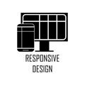 responsive design icon. Element of Web Development for mobile concept and web apps. Detailed responsive design icon can be used fo Royalty Free Stock Photo