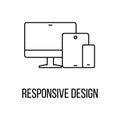 Responsive design icon or logo line art style.