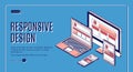Responsive design landing page construction banner