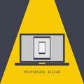 Responsive design. Technology laptop tablet smartphone