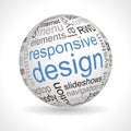 Responsive design theme sphere with keywords