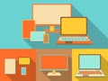 Responsive devices, illustration in retro style