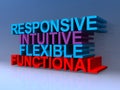 Responsive intuitive flexible functional on blue