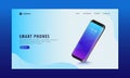 Responsive Landing Page Design with New Arrival Smartphone on Cool