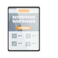 Responsive online design icon cartoon vector. Web site service