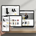 Responsive Online Store Mockup Devices Royalty Free Stock Photo