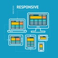 Responsive Web Design Concept. Vector Royalty Free Stock Photo