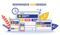 Responsive web design concept. Website development, programming Royalty Free Stock Photo