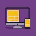 Responsive web design display on desktop and mobile devices Royalty Free Stock Photo
