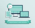 Responsive web design flat styled icon set vector Royalty Free Stock Photo