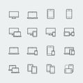 Responsive web design icon set for computer monitor, smartphone, tablet and laptop