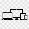 Responsive web design icons. Computer monitor, smartphone, tablet and laptop.
