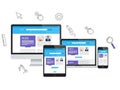 Responsive web design layout isolated on white background Royalty Free Stock Photo