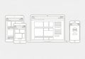 Responsive web design layouts on multiple devices Royalty Free Stock Photo