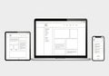 Responsive web design layouts on multiple devices Royalty Free Stock Photo
