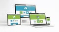Responsive Web Design on Multiple Devices Royalty Free Stock Photo