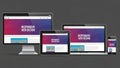 Responsive web design on multiple devices isolated on white background Royalty Free Stock Photo