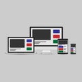 Responsive web design. Set web page on computer Royalty Free Stock Photo