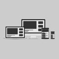 Responsive web design. Set web page on computer Royalty Free Stock Photo