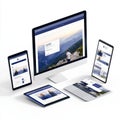 Responsive Website Design, Desktop, Laptop, Tablet, and Mobile Royalty Free Stock Photo