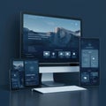Responsive Website Design, Desktop, Tablet, and Mobile Royalty Free Stock Photo