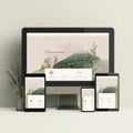 Responsive Website Design, Desktop, Tablet, and Mobile View Royalty Free Stock Photo