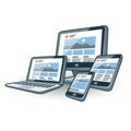 Responsive website design on different electronic devices