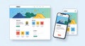 Responsive Website Design Mockup UI UX Royalty Free Stock Photo