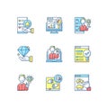 Responsive website design RGB color icons set Royalty Free Stock Photo