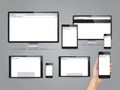 Responsive website design showcase across multiple digital devices mockup display Royalty Free Stock Photo