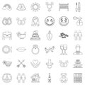 Responsiveness icons set, outline style