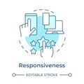 Responsiveness soft blue concept icon