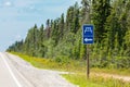 Rest area blue sign with arrow to left Royalty Free Stock Photo