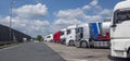 Rest area on the highway with truck Royalty Free Stock Photo