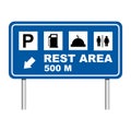 Rest area road sign vector image Royalty Free Stock Photo