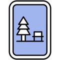 Rest area sign icon, wayfinding sign vector Royalty Free Stock Photo