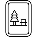 Rest area sign icon, wayfinding sign vector Royalty Free Stock Photo