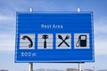 Rest area sign Royalty Free Stock Photo