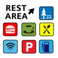 Rest area sign vector illustration Royalty Free Stock Photo