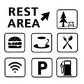 Rest area sign vector illustration