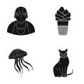 Rest, entertainment, professions and other web icon in black style.domestic, animals, wool icons in set collection.