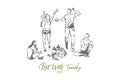 Rest with friends concept sketch. Isolated vector illustration