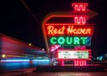Rest Haven Court, Neon Sign. Route 66. Royalty Free Stock Photo