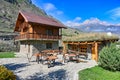 Rest house in a mountain gorge near the village of Upper Balkaria