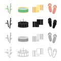 Rest, hygiene, spa and other web icon in cartoon style.Slates, slapping, shoes, icons in set collection.