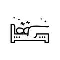 Black line icon for Rest, comfort and relief